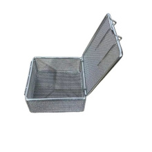 Customizable 304 Stainless Steel Lock Cover Handle Ultrasonic Cleaning Disinfection Basket
