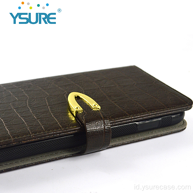 Fonecase dompet yang dapat dilepas buaya untuk logo khusus iPhone