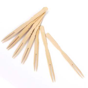 Disposable bamboo fruit forks cocktail fork with logo