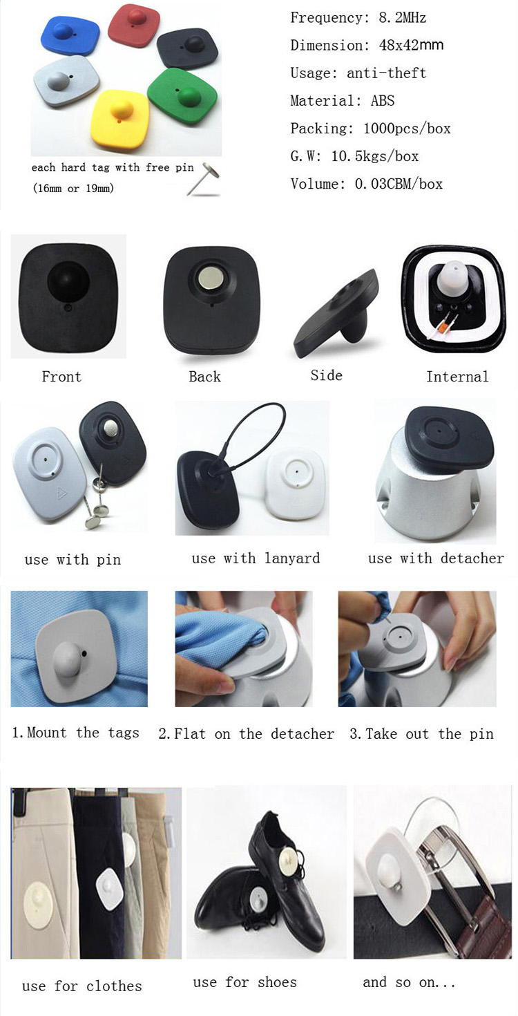 Removable plastic anti-theft EAS   Clothing Hard Tag golf rf r50 hard tag lock eas ufo tag