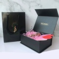 Luxus schwarzes Magnetpapierbox Gold Logo