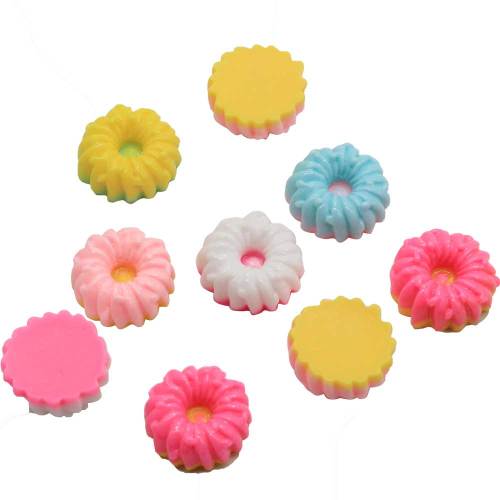 Πολύχρωμα Λουλούδια Στρογγυλά Kawaii Cabochon Επίπεδα Bcak Beads Για DIY Παιχνίδια Διακόσμηση Κορίτσια Υπνοδωμάτιο Διακοσμητικά Χάντρες Spacer