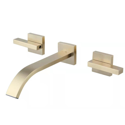 Bathroom wall mounted double handle faucet