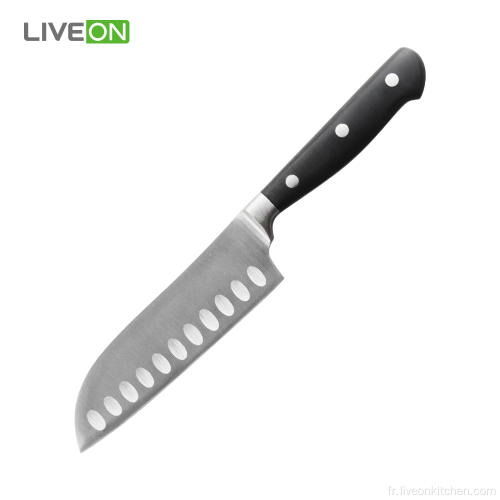 Couteau Santoku en acier avec manche en POM, 5 pouces