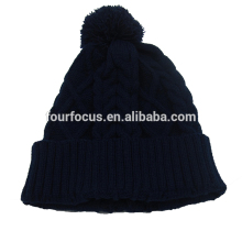 Acrylic custom beanie hat winter warm beanie hat sport fan knitted hat