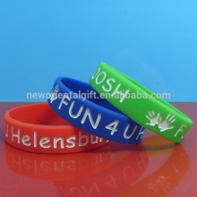 Debossed silicone bracelets , Engraved silicone wristbands