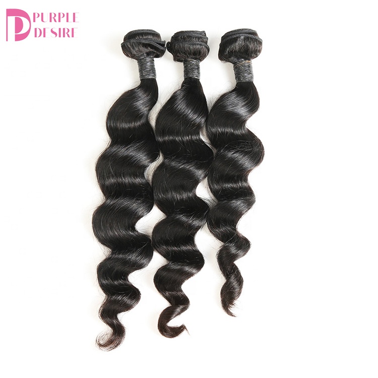 wholesale loose curly Indian human remy hair bundle, natural loose curly virgin bundles with closure