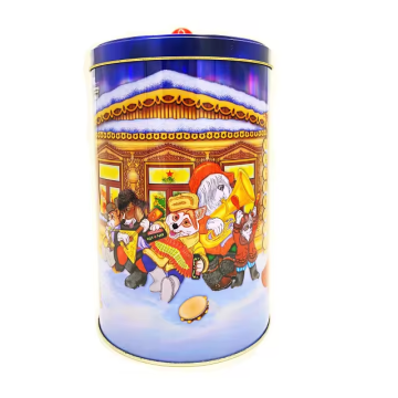 DADI Christmas Candy Tin Can Cylindrical Gift Box