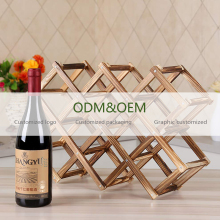Family Kitchen Foldable Storage Table with Wine Rack