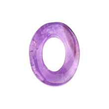 Amethyst Twist 18x23mm QQ Circle & Hollow Oval Pendant Beads