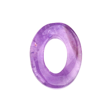 Amethyst Twist 18x23mm QQ Circle & Hollow Oval Pendant Beads