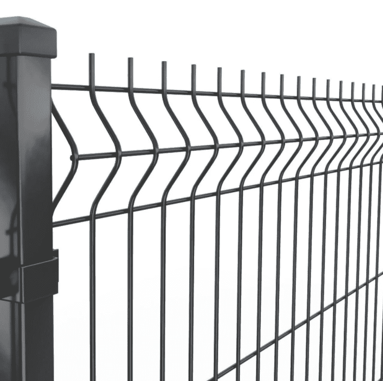 Valla de malla de alambre curvada negra Black curved wire mesh fence