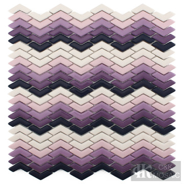 Purple Multicolor Glass Mosaic Tile Splashback