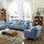 Fabric Cushion Sleeper Lounge Sectional Sofa Set