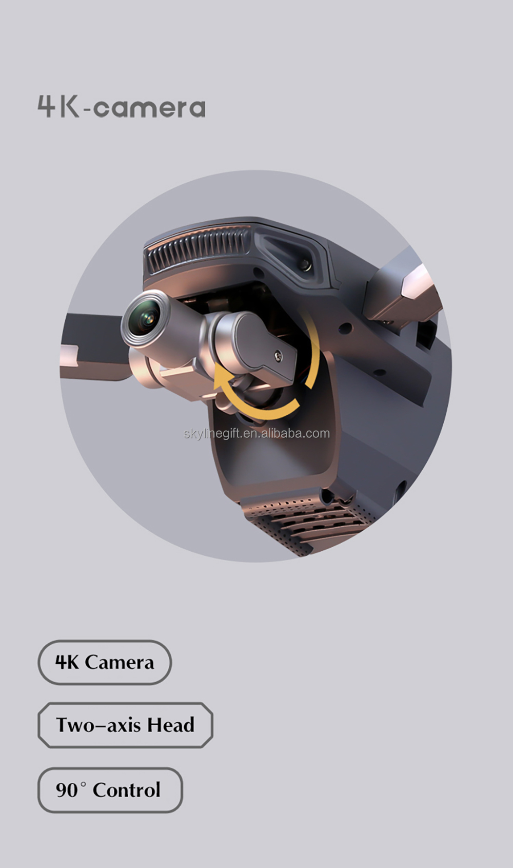ICAT5 Pro Drone 4K with 2-Axis Gimbal HD Camera GPS Drones Brushless Motor for Beginners RC Quadcopter with Auto Return Home