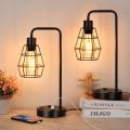 Industrial Bedside Table Lamps Set of 2