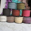 สายหนัง Faux Suede พร้อมงานฝีมือ DIY กระดุมเงิน 3 มม