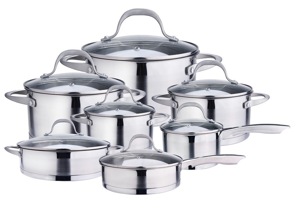 14-piece stainless steel pots and pans set