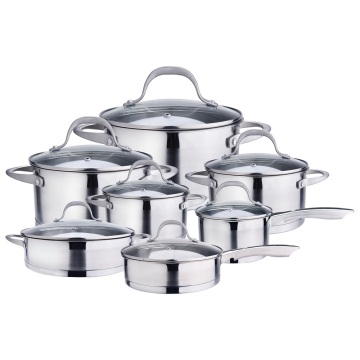 14-piece stainless steel pots and pans set