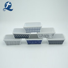 Rectangular White Applique Custom Ceramic Bakeware