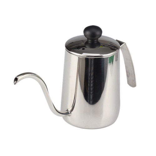 Silver Pour Over Coffee KettleWithGooseneck Spout Tea Pot