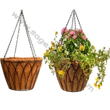 16 in. Planter Metal Hanging Basket Finial with Coco Liner