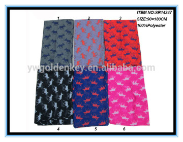 2016 FACTORY price printed cow animal scarf wholesale animal polyester scarf