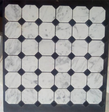 Octagonal Bianco Carrara White Marble Mosaic Tile