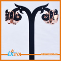 Klip bunga Rose hitam Enamel fesyen pada Earring