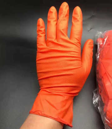 6mil Texture Glove Diamond Orange Advance Nitrile Glove