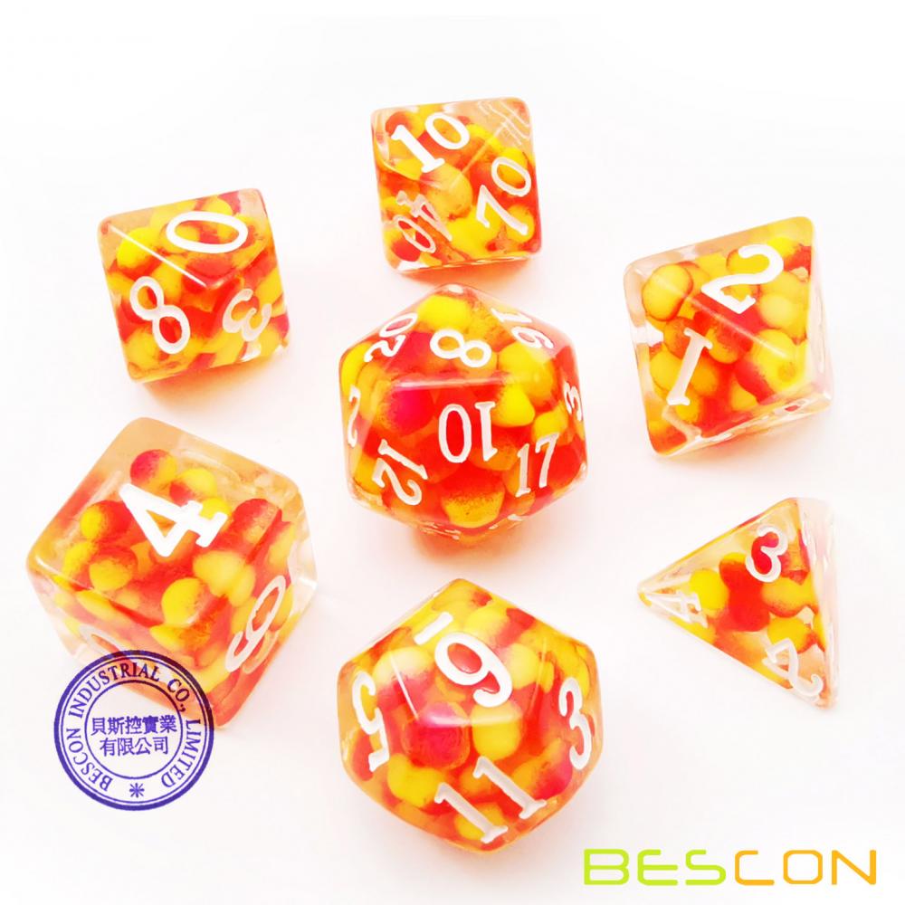 Firey Pearl Polyhedral Dice Set 2