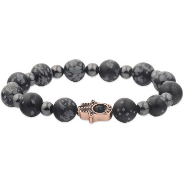 Wholesale Stretch Beaded Rose Gold Hamsa Bracelet Mens