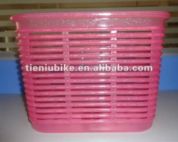 high quality plastic old style bike basket classical bicycle basket in red color