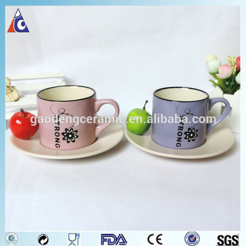 7 oz custom coffee cups and saucers with printing
