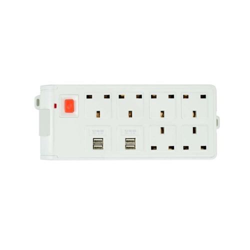 6 outlet daya 4 soket ekstensi UK usb