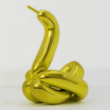 Mirr polished metal stainless steel Jeff Koons balloon snake sculpture