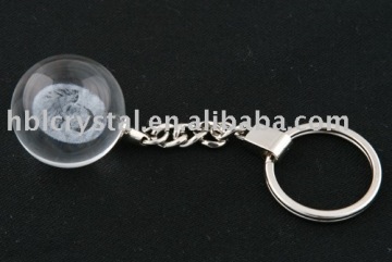 Clear crystal keychain ball