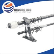 window wrough iron double curtain rod with resin finial