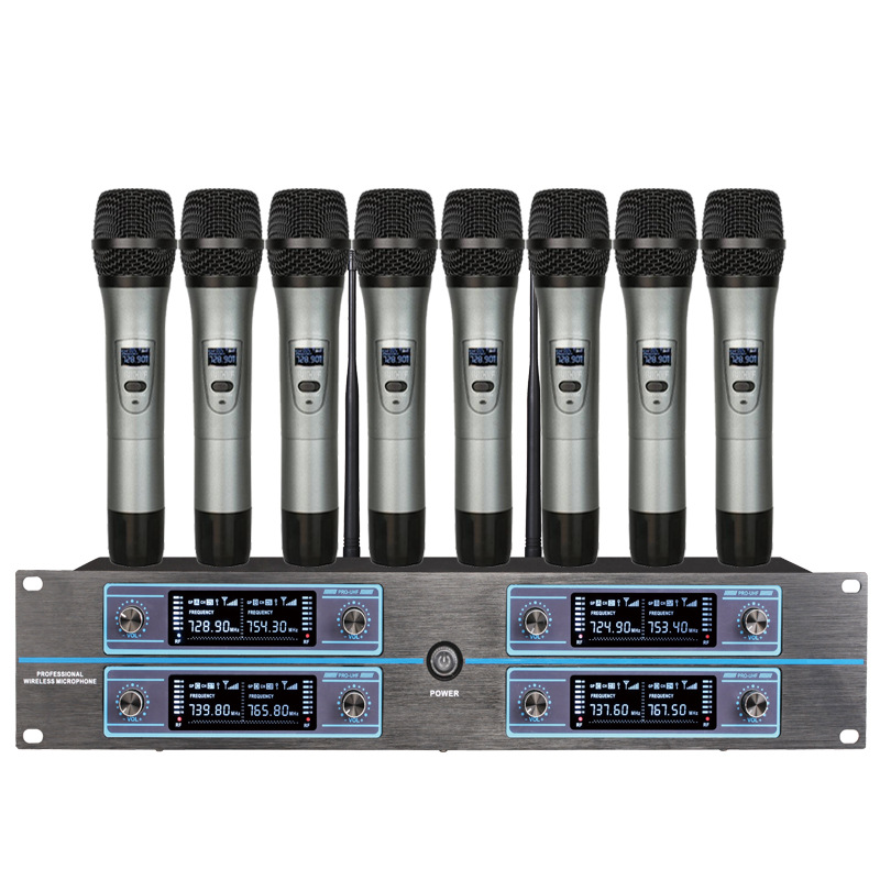 Wholesale Eight 8 Channel Wireless Microphone