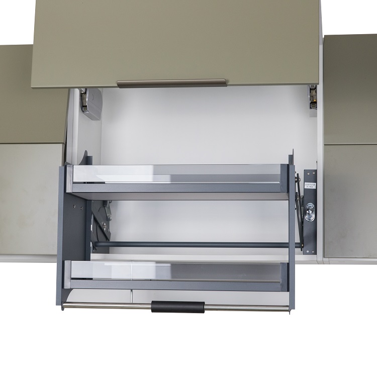 Stainless steel modern lift adjustable cabinet cupboard shelves pull down kitchen elevator basket