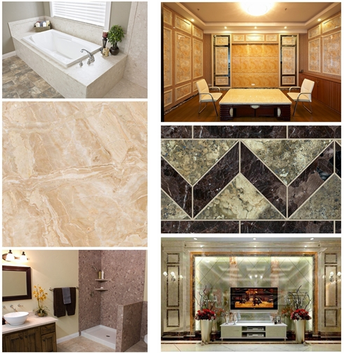 Plastic Stone Wall Panels With Marble Design