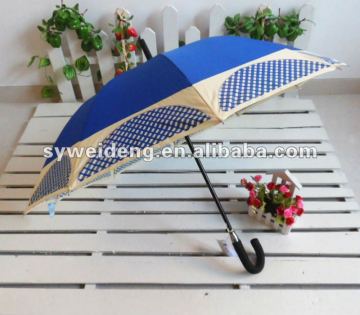 auto open straight umbrella with curved handle