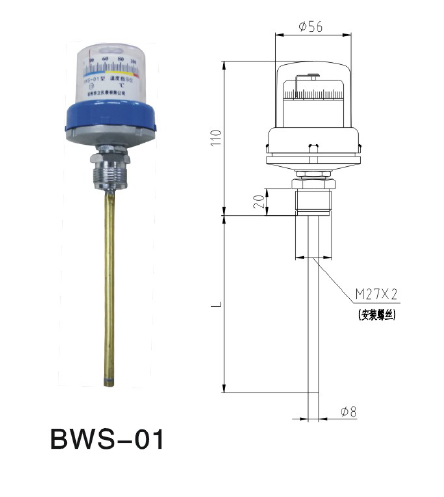 BWS-11 \ 01 \ 10 Serie Temperatur &amp; Oljenivåindikatorer