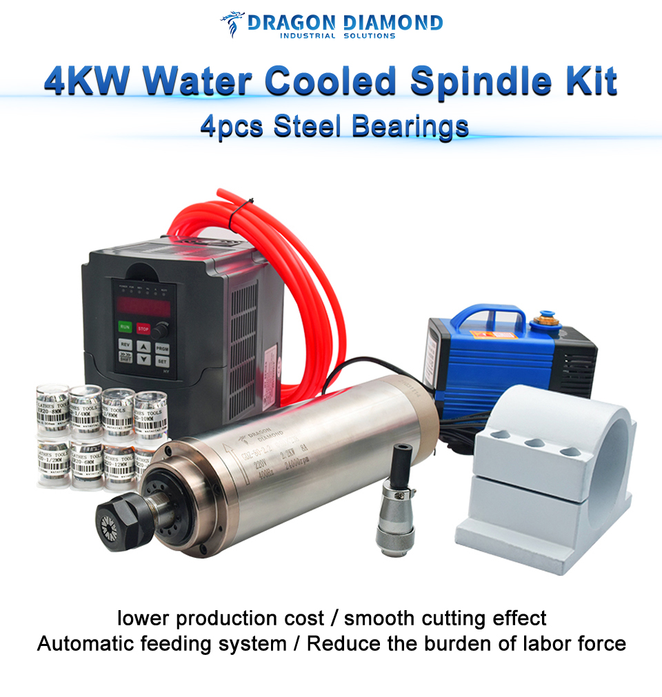 VFD HY Inverter 1.5kW 2.2kW 3kw 4.5kw 5.5kw HQD 2.2kw ER20 water cooled spindle motor kit  220v/380v CNC wood working  spindle