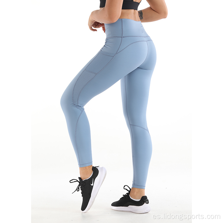 Pantalones de piernas de yoga para mujeres de cintura alta