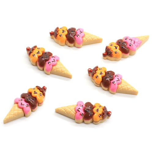 New Lovely Resin 3D Happy Face Multi Layer Popsicle Charms μενταγιόν για κοσμήματα κολιέ βραχιόλι μπρελόκ σκουλαρίκι DIY διακόσμηση