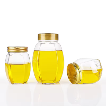 380ml 730ml Honey Hexagonal Glass Jar