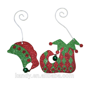 metal red shoe Christmas palm tree decoration