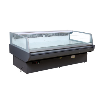 Square glass top open commercial fresh chiller