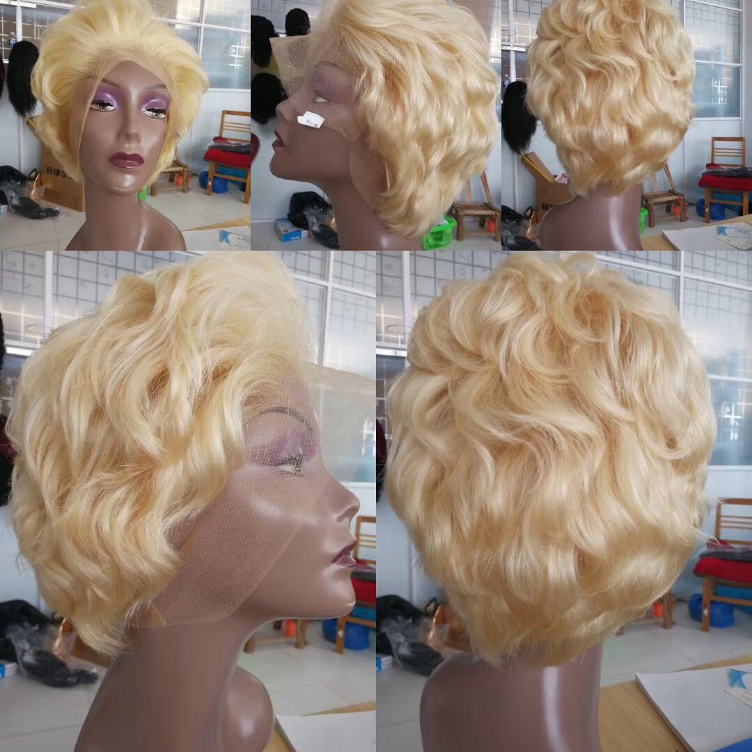 Nostalgia Marilyn Monroe 613 Color 8 In Short Bob Natural Wavy Lace Front Wig 100% Original Virgin Human Hair Wigs